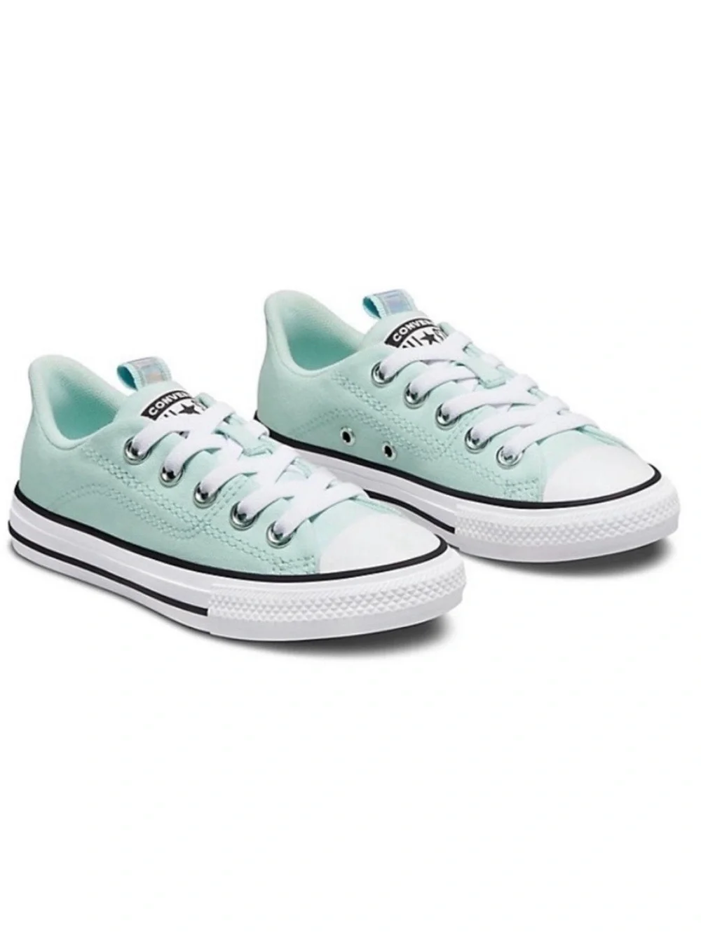 Converse CTAS Rave Ox Kids Slip On Sneakers in Light Mint